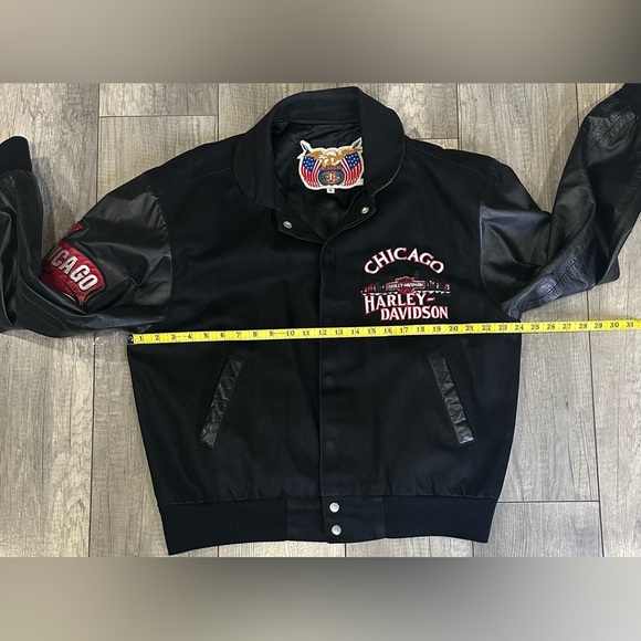 Vintage Harley-Davidson Chicago Bomber Jacket Jeff Hamilton Rare Graphic - Picture 10 of 15